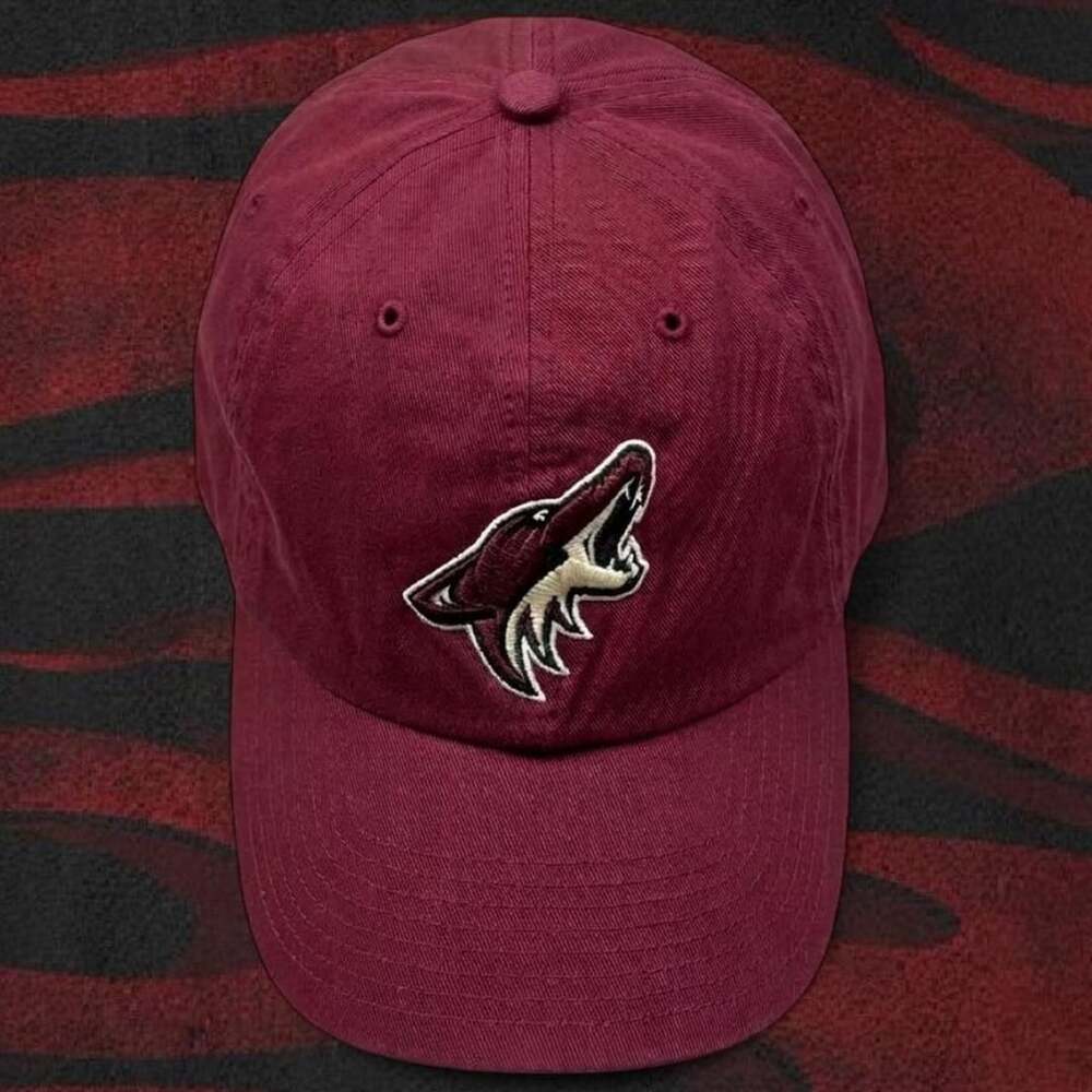 47 Brand Arizona Coyotes Strapback Hat Maroon Embroidered Dad Cap